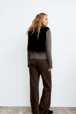 Outlet CHALECO CORTO EFECTO PELO Mujer Chaquetas / Cazadoras