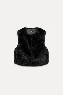 Outlet CHALECO CORTO EFECTO PELO Mujer Chaquetas / Cazadoras