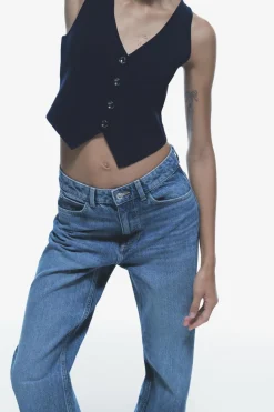 Discount CHALECO CORTO PUNTO LISO Mujer Cárdigan / Jerséis|Punto