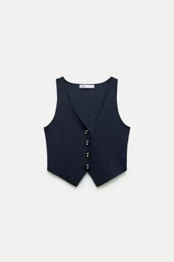 Discount CHALECO CORTO PUNTO LISO Mujer Cárdigan / Jerséis|Punto