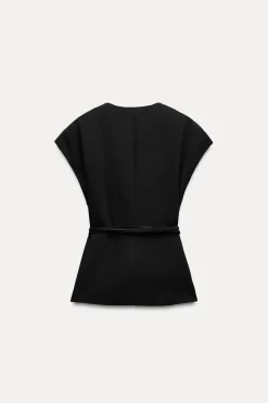 Outlet CHALECO CRUZADO CINTURÓN ZW COLLECTION Mujer Tops / Bodies