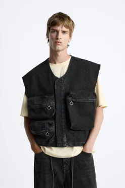 Clearance CHALECO DENIM UTILITY Hombre Chalecos