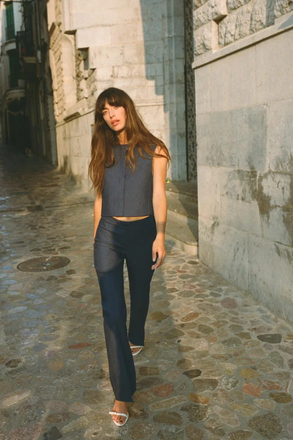 Discount CHALECO EFECTO DENIM Mujer Tops / Bodies