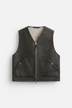 Clearance CHALECO EFECTO PIEL DOBLE FAZ Hombre Chalecos