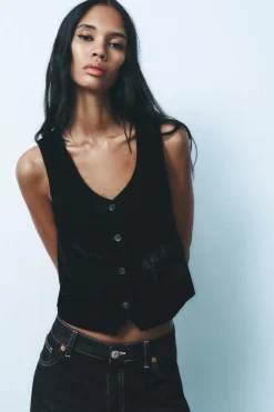 Clearance CHALECO ENTALLADO TERCIOPELO Mujer Blazers / Chalecos