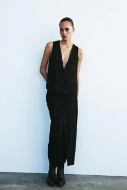 Fashion CHALECO ESPALDA SATINADA Mujer Blazers / Chalecos