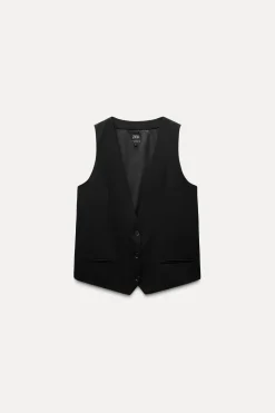 Fashion CHALECO ESPALDA SATINADA Mujer Blazers / Chalecos