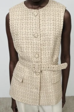 New CHALECO ESTRUCTURA CINTURÓN Mujer Tops / Bodies