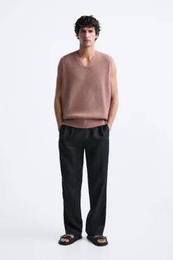 Fashion CHALECO ESTRUCTURA PUNTO Hombre Jerséis / Chaquetas