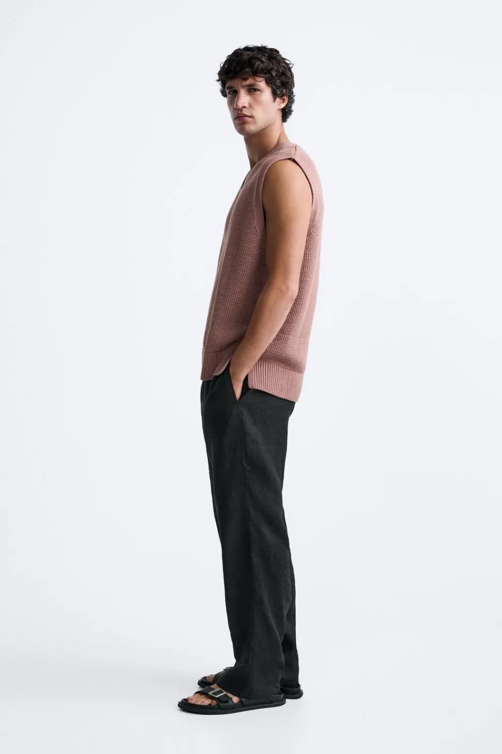 Fashion CHALECO ESTRUCTURA PUNTO Hombre Jerséis / Chaquetas