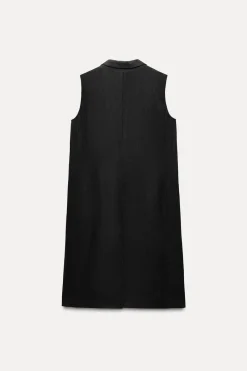 New CHALECO LARGO CON LINO ZW COLLECTION Mujer Blazers / Chalecos