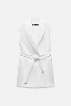 Clearance CHALECO LARGO CRUZADO CINTURÓN Mujer Blazers / Chalecos|Vestidos