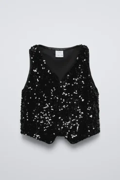 Niños ZARA 6 - 14 Años·Abrigos<CHALECO LENTEJUELAS