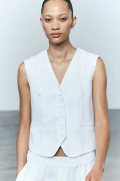 Outlet CHALECO LINO 100% ZW COLLECTION Mujer Blazers / Chalecos