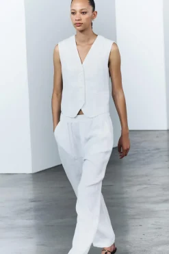 Outlet CHALECO LINO 100% ZW COLLECTION Mujer Blazers / Chalecos