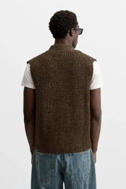 New CHALECO PUNTO 100% LANA Hombre Jerséis / Chaquetas