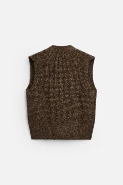 New CHALECO PUNTO 100% LANA Hombre Jerséis / Chaquetas