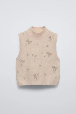 Niños ZARA 6 - 14 Años·Punto|6 - 14 Años·Total Look<CHALECO PUNTO ABALORIOS