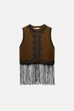 Hot CHALECO PUNTO ABALORIOS Mujer Blazers / Chalecos|Cárdigan / Jerséis