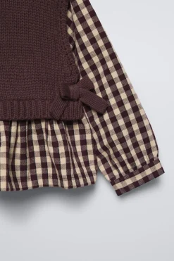 Niños ZARA 1½ - 6 Años·Punto|6 - 18 Meses·Punto<CHALECO PUNTO COMBINADO CAMISA CUADROS