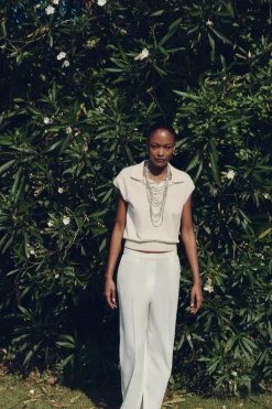 Online CHALECO PUNTO CORTADO Mujer Tops / Bodies