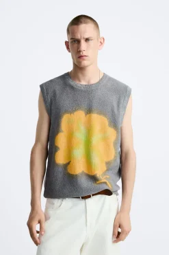 Sale CHALECO PUNTO ESTAMPADO SPRAY Hombre Jerséis / Chaquetas