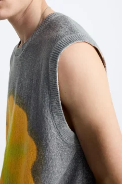 Sale CHALECO PUNTO ESTAMPADO SPRAY Hombre Jerséis / Chaquetas