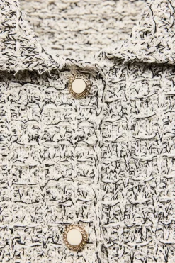 Fashion CHALECO PUNTO ESTRUCTURA HILO METALIZADO Mujer Cárdigan / Jerséis|Punto