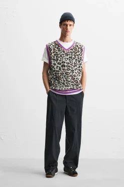 Fashion CHALECO PUNTO JACQUARD ANIMAL Hombre Jerséis / Chaquetas