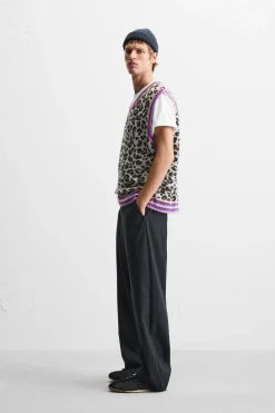 Fashion CHALECO PUNTO JACQUARD ANIMAL Hombre Jerséis / Chaquetas
