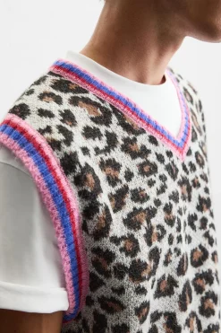 Fashion CHALECO PUNTO JACQUARD ANIMAL Hombre Jerséis / Chaquetas