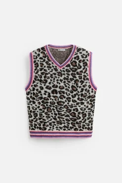 Fashion CHALECO PUNTO JACQUARD ANIMAL Hombre Jerséis / Chaquetas