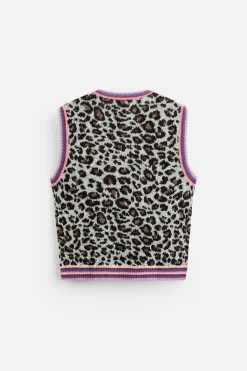 Fashion CHALECO PUNTO JACQUARD ANIMAL Hombre Jerséis / Chaquetas