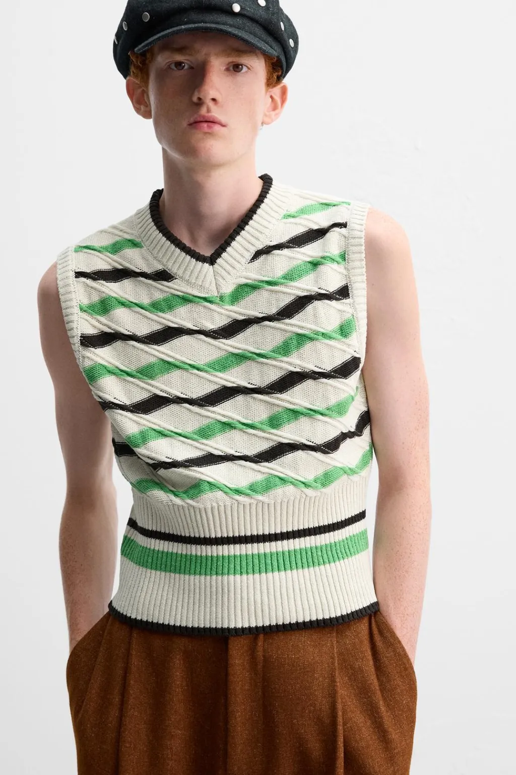 Fashion CHALECO PUNTO RAYAS X HARRY LAMBERT Hombre Jerséis / Chaquetas