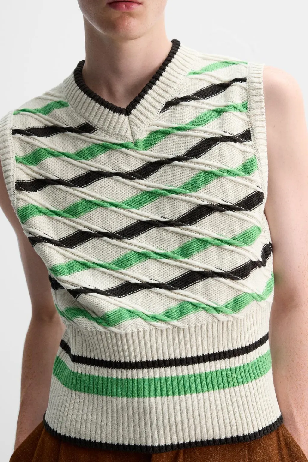 Fashion CHALECO PUNTO RAYAS X HARRY LAMBERT Hombre Jerséis / Chaquetas