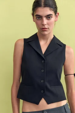 Sale CHALECO RECTO CAMISERO Mujer Blazers / Chalecos