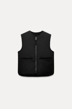 Clearance CHALECO REVERSIBLE CON LANA ZW COLLECTION Mujer Chaquetas / Cazadoras