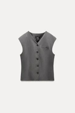 Clearance CHALECO TOP ENTALLADO Mujer Blazers / Chalecos