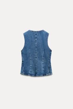 New CHALECO Z1975 DENIM Mujer Tops / Bodies