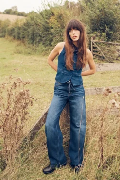 Best CHALECO Z1975 DENIM BOTÓN FORRADO Mujer Tops / Bodies