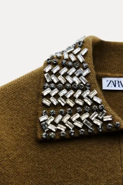 Online CHAQUETA 100% LANA SOLAPA JOYAS Mujer Cárdigan / Jerséis|Punto