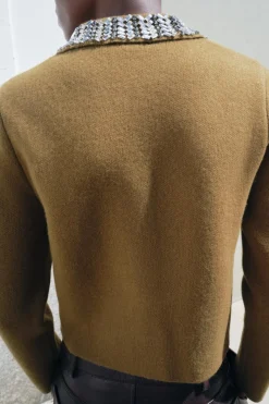 Online CHAQUETA 100% LANA SOLAPA JOYAS Mujer Cárdigan / Jerséis|Punto