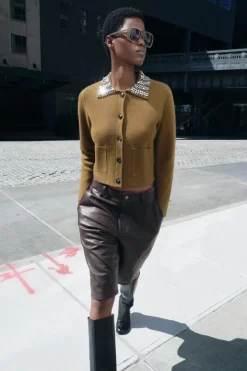 Online CHAQUETA 100% LANA SOLAPA JOYAS Mujer Cárdigan / Jerséis|Punto