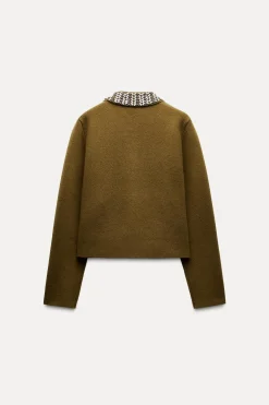 Online CHAQUETA 100% LANA SOLAPA JOYAS Mujer Cárdigan / Jerséis|Punto