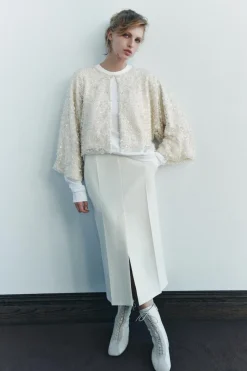 Fashion CHAQUETA ABALORIOS LENTEJUELAS Mujer Cárdigan / Jerséis|Punto