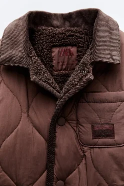 Niños ZARA 1½ - 6 Años·Abrigos|6 - 18 Meses·Abrigos / Buzos<CHAQUETA ACOLCHADA CUELLO PANA