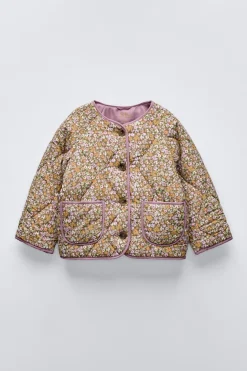 Niños ZARA 6 - 18 Meses·Abrigos / Buzos<CHAQUETA ACOLCHADA FLORES