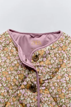 Niños ZARA 6 - 18 Meses·Abrigos / Buzos<CHAQUETA ACOLCHADA FLORES