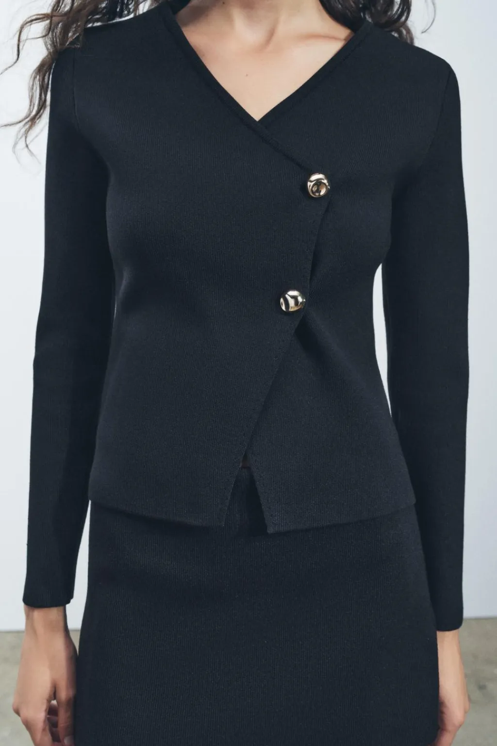 New CHAQUETA ASIMÉTRICA PUNTO Mujer Cárdigan / Jerséis|Punto