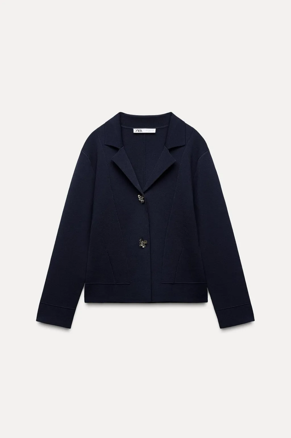 Outlet CHAQUETA BLAZER PUNTO BOTÓN FLOR Mujer Blazers / Chalecos|Cárdigan / Jerséis